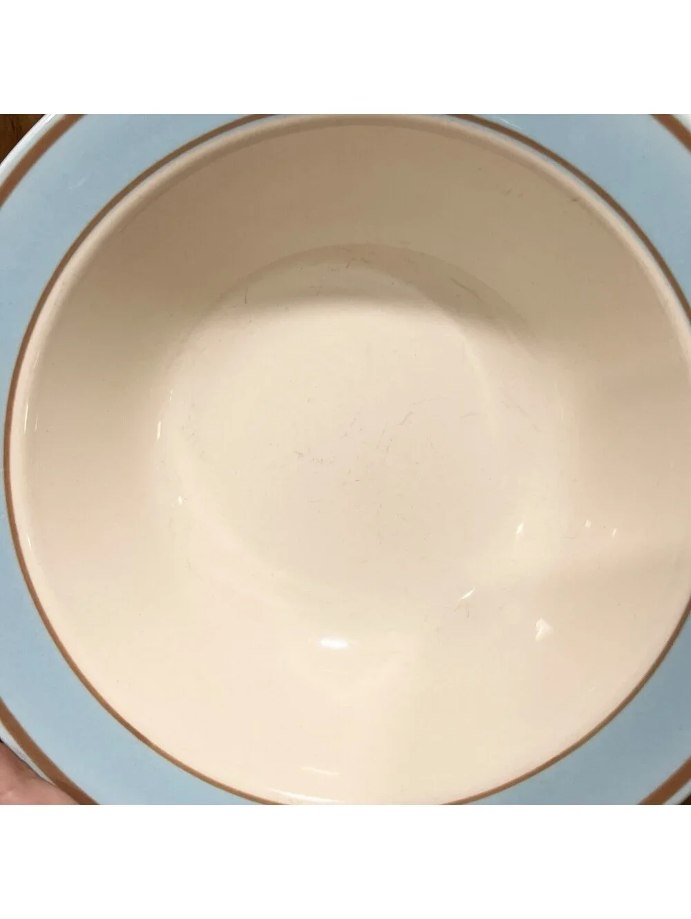 4 Homer Laughlin Eggshell Cavalier Solitude Rim Soup Bowls HLC Ironstone Blue